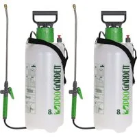 Progarden Drucksprühgerät Drucksprüher Gartenspritze Sprühflasche 8 L Lanze 2 er Set, (Set, 2-tlg., Packung), Pflanzensprüher, 8 Liter, Drucksprüher, mit Tragegurt, Pumpsprüher