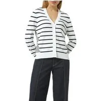 comma Strickjacke mit V-Ausschnitt und in Streifen-Optik