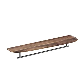 VitrA Plural Ablage mit Handtuchstange Breite 75 cm asymmetrisch rechts Eiche Dunkel Echtholz,64062 64062
