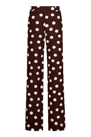 Studio Anneloes - Lexie dot trousers espresso/ecru - Gr. - S