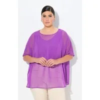 Ulla Popken Druckbluse Chiffonbluse Oversized Rundhals Halbarm
