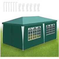Clanmacy Pavillonseitenteil Pavillon Partyzelt mit 4 Seitenteilen, wasserdicht, 3x6m