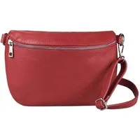 ITALYSHOP24 Bauchtasche Made in Italy Damen Leder Bauch- Gürteltasche CrossOver Body Bag Handy, Schultertasche Umhängetasche Hüfttasche, leicht & Elegant, Echtleder