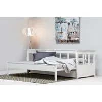 OTTO home Daybett "AIRA" Kinderbett, Gästebett, Skandi- Design, Schublade optional, mit ausziehbarer Liegefläche, ideal fürs Jugend- oder Gästezimmer