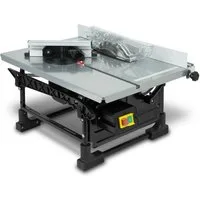 EBERTH Baukreissäge Elektrisch 800W, Profi Tischkreissäge mit 200mm Hartmetallsägeblatt, Schnitthöhe 43mm Parallelanschlag Schieber Inkl. Tisch neigbar bis 45°