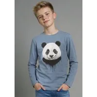 KIDSWORLD Langarmshirt Shirt mit Panda-Print langärmlig, Basic-Passform, modischer Stil