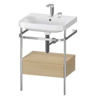 Duravit Happy D.2 Plus c-shaped Set mit Metallkonsole und Schubkasten Mediterrane Eiche Matt 575x490 HP4840E7171