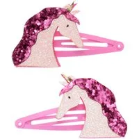 Rex London Haarspange Glitzer Einhorn, Haarklammer, 2-tlg., Set, ca. 5,9 x 3,5 x 0,5 cm
