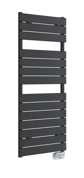 Neuesbad Badheizkörper Stripe B:500, H:1213mm, mattschwarz, elektrisch, Thermostat chrom NB1PES1211