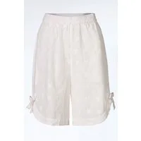Himalaya Clothing Stoffhose Luftig leichte Bermuda Shorts Damen - Kurze Hose mit Allover-Stickerei Damenshorts mit Schlupfbund aus weicher Baumwolle