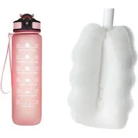 Botells Trinkflasche Sport Trinkflasche, Motivation, Wasserflasche + Strohhalm & Shakerball, Trinke während deiner Aktivität, leicht, auslaufsicher, motivierend