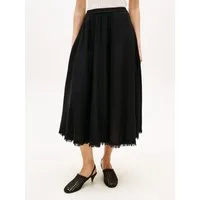 Tommy Hilfiger A-Linien-Rock VIS/LINEN VOLUME MIDI SKIRT Leinen-Mix mit feinen Falten, Relaxed Fit