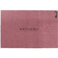 Mad about Mats Fußmatte Abel, rechteckig, Türvorleger, Schmutzfangmatte, Haustür, mit Spruch "Welcome", Indoor & Outdoor, Farbe Dusty Pink, maschinenwaschbar, rutschfest, 50 x 75 cm