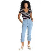 Hell Bunny Stoffhose Kiralee Cropped Hose Denim