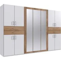 Wimex Kleiderschrank Taiga Kleiderschrank mit Spiegel mit Schubladen auf bequemer Höhe, Garderobe Schlafzimmerschrank