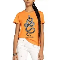roberto cavalli T-Shirt Firenze Damen RC Monogram Snake-Print Slim Fit Street-Chic-Stil, perfekt für moderne Outfits.
