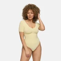 cfab Shaping-Body T-Shirt Bodysuit Sculpting Shapewear mit Slip-Baby Yellow-3XL (1-tlg)