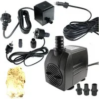 Arnusa Springbrunnenpumpe mit LED Quellsteinbeleuchtung Wasserpumpe Bachlaufpumpe 12V, Pumpe für Wasserspiele