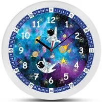 K&L Wall Art Wanduhr Kinder Lernuhr Kinderzimmer Wanduhr Uhrzeit lesen lernen (lautlose Kinderuhr mit Quarz Uhrwerk ohne Ticken)