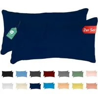 livessa Kissenbezug 2er Set Kissenbezug Kissenhülle Baumwolle Jersey Reißverschluss weich, %100 Baumwolle Jersey Stoff 140 g/m², Ultra Weich und Atmungsaktiv