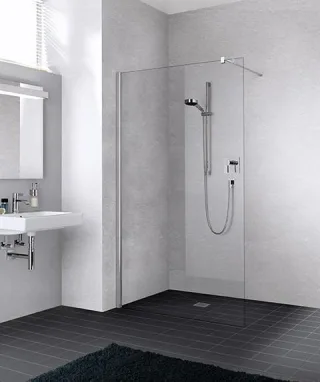 Kermi Walk-In Liga TWF 1000x1850, silber mattglanz, ESG klar, LITWF100181AK LITWF100181AK