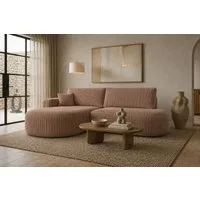 Kaiser Möbel Ecksofa mit Schlaffunktion und Bettkasten, Cordstoff Tilia, ROUND ONE OPEN XL, Abgerundete Form, Cordstoff mit hoher Abriebfestigkeit