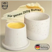 DEKAZIA Butterglocke aus hochwertiger Keramik, Butterdose ohne Kühlung,(Buttergeschirr Keramik Butterbehälter mit Wasser Butterglocke Keramik Butterdose für weiche Butter, Butterdose mit Wasserbad Französische Butterdose Buttertopf Keramik) Hochwerti
