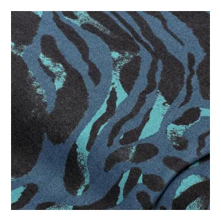 Romanit-Jersey „Animal Print“, blau-color