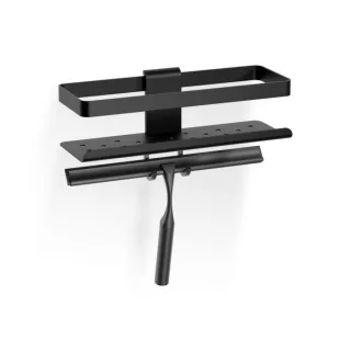 Giese Newport Duschkorb 30820-14 für Rasierer, Haken + Wischer, schwarz matt