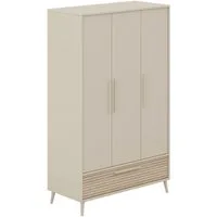 PAIDI Kleiderschrank EEFJE in Beige mit Schublade und Türen, verschiedene Ausführungen (B/H/T ca. 95-123/139-204/41-57cm, mit 2 oder 3 Türen + Tiny-Variante) inkl. Kleiderstangen und Einlegeböden, Kleiderschrank aus Holz