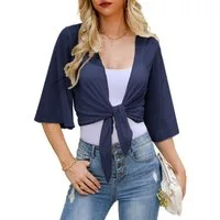 Zaewry Bolero Damen-Bolero aus Chiffon,Fließend,luftig,Halbärmel, Chiffon Coverup Damen Chiffon Bolero Elegant Leicht Kurze Schulterjacke