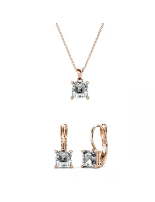 Quadratisches Set und Box - Rose Gold und Kristall