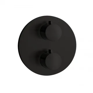 Herzbach deep black Thermostatarmatur Unterputz 2 plus rund rund sz, Schwarz matt, 23.503050.1.12 23.503050.1.12