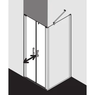 Kermi Pega Pendeltür PEPTD07820VAK 78x200cm, silber hochglanz, ESG klar, auf Duschplatz