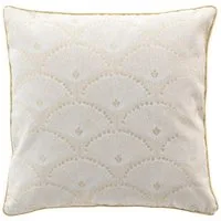 Macosa Home Dekokissen Beige gold weiß Muster, Zierkissen modern Dekokissen Sofakissen