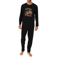 Normann Pyjama Normann Herren langarm Schlafanzug Pyjama mit Frontprint