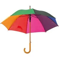 Easy Gifts Stockregenschirm Automatik-Regenschirm mit Holzgriff / Farbe: multicolor