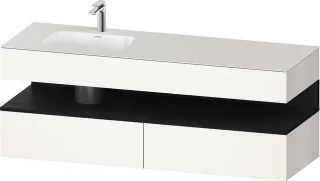 Duravit Qatego Einbauwaschtisch mit Konsolenwaschtischunterbau Weiß Supermatt 1600x500x600 mm - QA47 QA4795016840010
