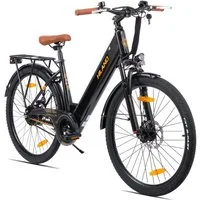 HILAND E-Bike E-Bike Trekkingrad 26 Zoll mit Gepäckträger für Alltag und Touren, Heckmotor, 280,8 Wh