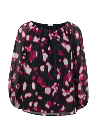 s.Oliver BLACK LABEL - Semitransparente Chiffon-Bluse schwarz - Gr. - 34