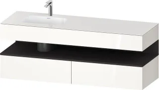 Duravit Qatego Einbauwaschtisch mit Konsolenwaschtischunterbau Weiß Hochglanz 1600x500x600 mm - QA47 QA4795080220000