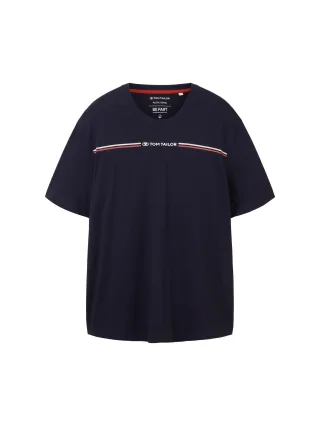 Tom Tailor - Plus Size - T-Shirt mit Logo-Print sky captain blue - Gr. - 4XL