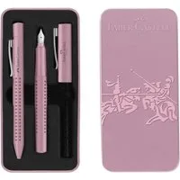 Faber-Castell Füllfederhalter Geschenkset Grip Harmony Füller M und Kuli rose shadows im Metalletui