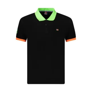 Norwegen 1963 Schwarzes Baumwoll-Polo-Shirt für Herren