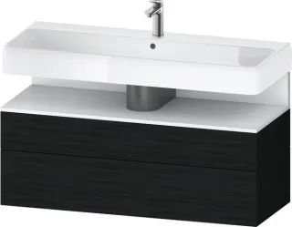 Duravit Qatego Waschtischunterbau wandhängend Eiche Schwarz Matt 1190x470x590 mm - QA4396018160010 QA4396018160010