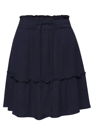 Street One - Lässiger Minirock mit Volant und elastischem Bund blau - Gr. - 36