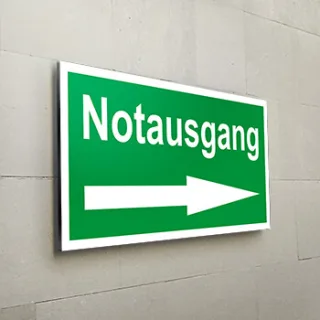 Notausgang rechts Schild - Fluchtwege