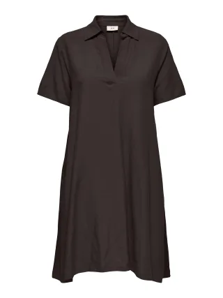 JDY - JDYCAYA LINEN S/S DRESS WVN NOOS Chocolate Torte - Gr. - XS