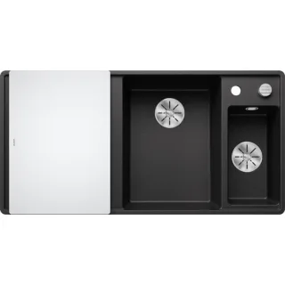 Blanco Axia iii s-f Spüle 523489 99x50cm, PuraDur anthrazit, rechts, mit Glasschneidbrett