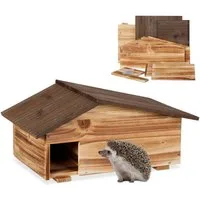 relaxdays Igelhaus mit Bode, geflammt